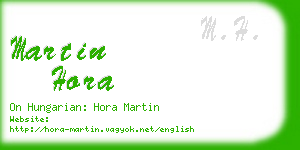 martin hora business card